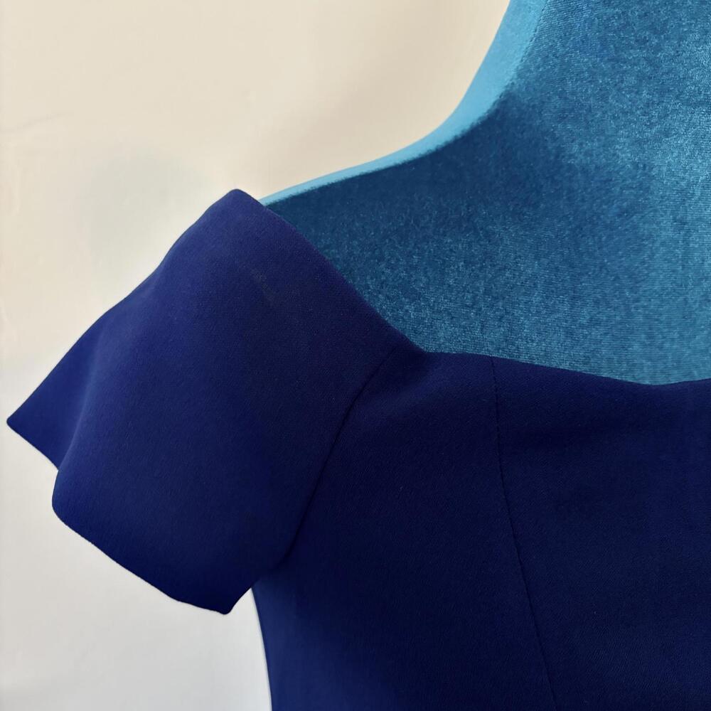 Calvin Klein Cobalt Blue Ponte Off Shoulder Gown Maxi Dress - Picture 4 of 9